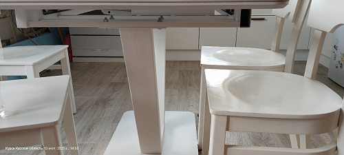 Стол на тумбе Бугун белый / золото фото покупателя 62