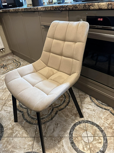 Стул на металлокаркасе Челси бежевый / белый каркас фото покупателя 19