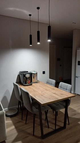 Стол Эльпатия 130 дуб велингтон / черный матовый фото покупателя 11