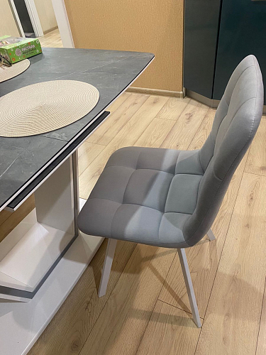 Стул на металлокаркасе Чилли К светло-серый велюр / черный каркас фото покупателя 209