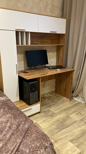 Письменный стол Лайт 03.243 дуб золотой (craft) / белый премиум фото покупателя 97