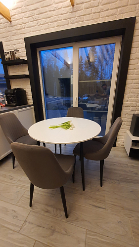 Стул на металлокаркасе Kora light purple / black фото покупателя 245