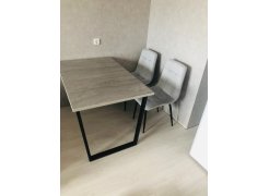 Деревянный стол Лота Лофт 120(160)х75 черный матовый / бетон светлый фото покупателя 658