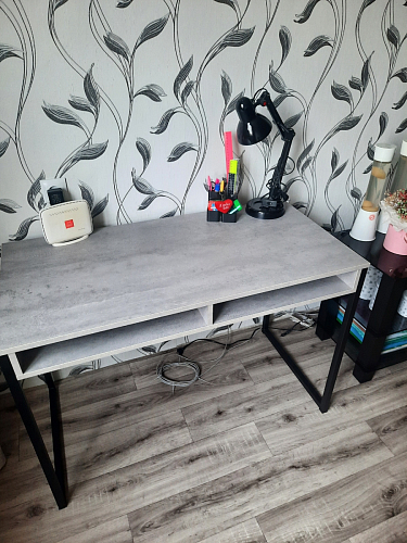 Письменный стол Леон Лофт бетон / черный матовый фото покупателя 126