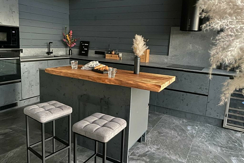 Барный стул Лофт ткань канди крем / черный матовый фото покупателя 29