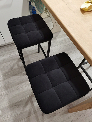 Барный стул Лофт микровелюр катания блэк / черный матовый фото покупателя 76