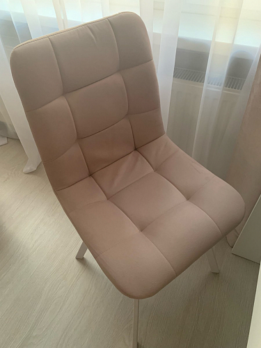 Стул на металлокаркасе Чилли синяя ткань / белый фото покупателя 1257