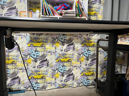 Компьютерный стол Маркос с механизмом подъема 140х80х75 орех кантри / белый фото покупателя 50