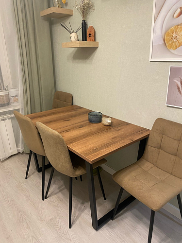 Стол Лота Лофт 140 25 мм черный матовый / бетон фото покупателя 411