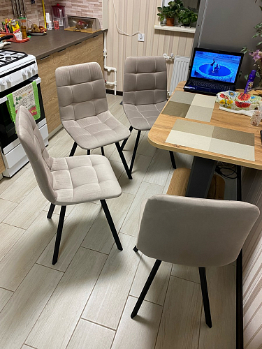 Стул на металлокаркасе Чилли бежевый / белый каркас фото покупателя 1129