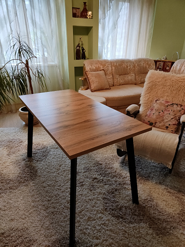 Стол Тринити Лофт 120 32 мм бетон / черный матовый фото покупателя 89