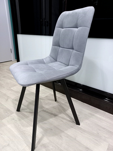 Стул на металлокаркасе Чилли К светло-серый велюр / черный каркас фото покупателя 800