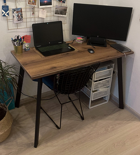 Стол Тринити Лофт 120 32 мм дуб галифакс табако / черный матовый фото покупателя 866