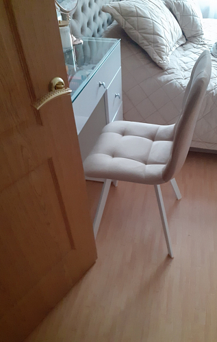 Стул на металлокаркасе Чилли синяя ткань / белый фото покупателя 150