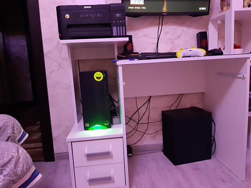 Компьютерный стол Джаз-24 левый дуб молочный фото покупателя 45