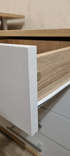 Компьютерный стол КСТ-109П правый дуб сонома / белый фото покупателя 3