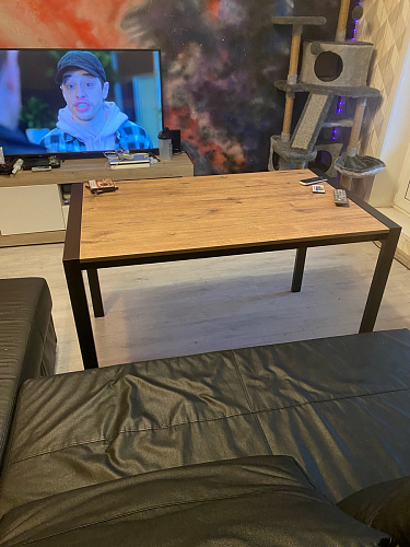 Стол Центавр 120(160)х70х75 файерстоун / черный матовый фото покупателя 5