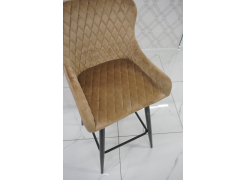 Барный стул Mint велюр темно-бежевый / черные ножки наконечники золото из шоурума 1