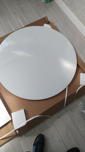 Стеклянный стол Анселм белый / черные ноги фото покупателя 2