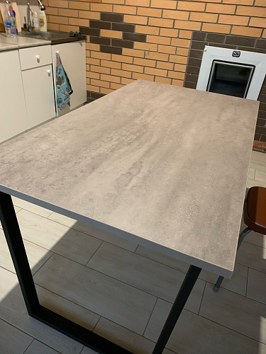 Стол Лота Лофт 140 25 мм черный матовый / бетон фото покупателя 420