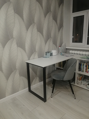 Стул на металлокаркасе Gabi 1 light blue / black / gold фото покупателя 153