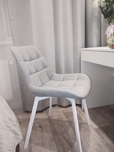 Стул на металлокаркасе Челси светло-серый / белый каркас фото покупателя 31