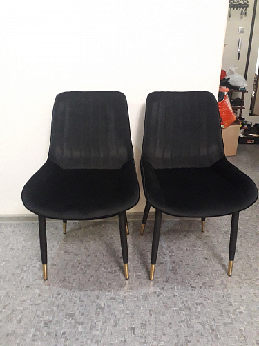 Стул на металлокаркасе Seda 01 blue / gold / black фото покупателя 6