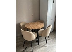 Стул на металлокаркасе Gabi 1 бежевый / черный с серебряными наконечниками фото покупателя 299