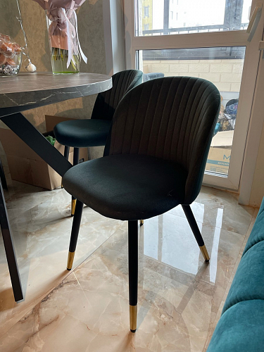 Стул на металлокаркасе Gabi latte / gold / black фото покупателя 975