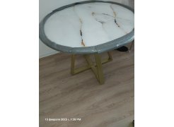 Стеклянный стол Норфолк 100 золото фото покупателя 16