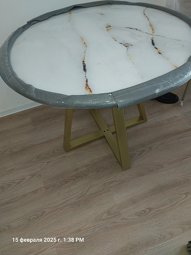 Стеклянный стол Норфолк 100 золото фото покупателя 16