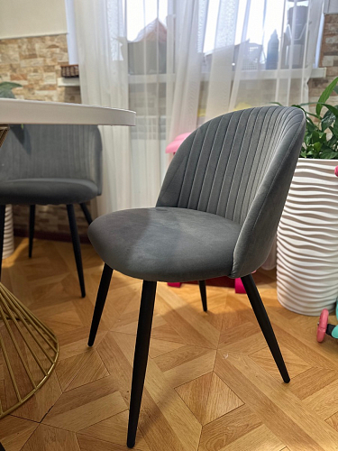 Стул на металлокаркасе Gabi dark beige / black / silver фото покупателя 348