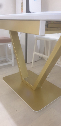 Стол на тумбе Бугун белый / золото фото покупателя 44