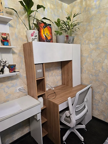 Письменный стол Комфорт 12.71 дуб золотой craft / белая аляска фото покупателя 41