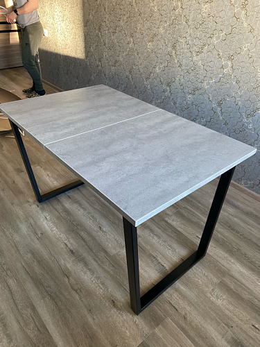 Стол Лота Лофт 140 25 мм черный матовый / бетон фото покупателя 150