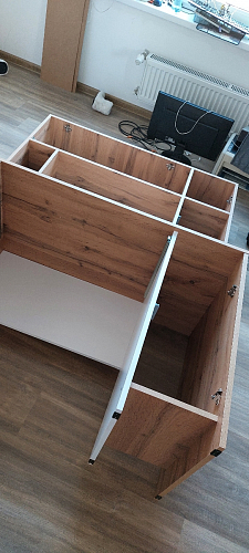 Письменный стол Комфорт 12.71 дуб золотой craft / белая аляска  - Уцененный экземпляр фото покупателя 49