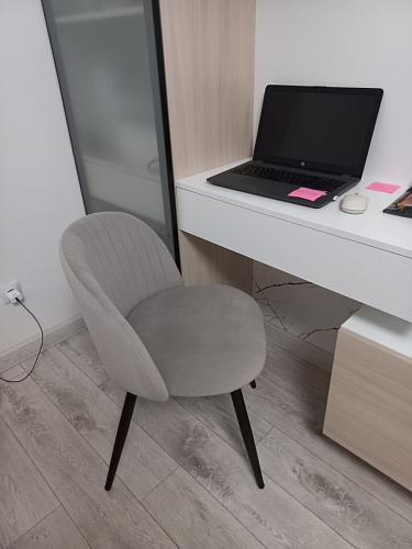 Стул на металлокаркасе Gabi dark beige / black / silver фото покупателя 501