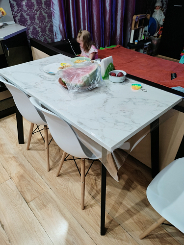 Стол Тринити Лофт 120 32 мм бетон / черный матовый фото покупателя 224