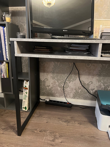 Письменный стол Леон Лофт бетон / черный матовый фото покупателя 135