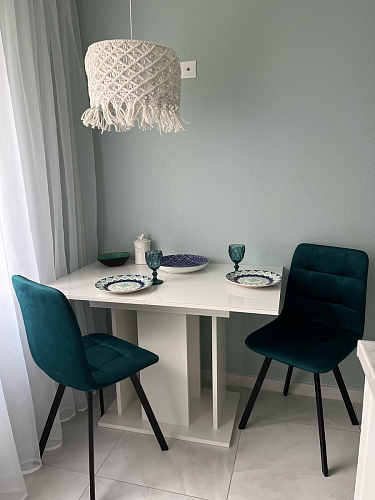 Стул на металлокаркасе Чилли К черный / зеленый фото покупателя 407