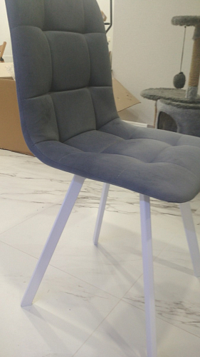 Стул на металлокаркасе Чилли синяя ткань / белый фото покупателя 1149