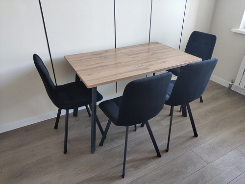 Стул на металлокаркасе Чилли синяя ткань / белый фото покупателя 308