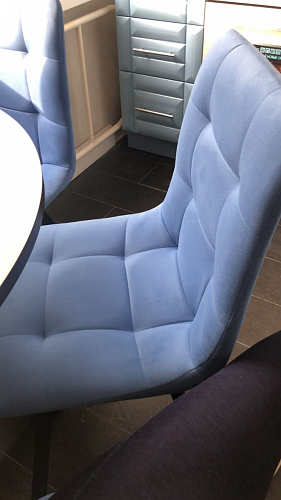 Стул на металлокаркасе Чилли К светло-серый велюр / черный каркас фото покупателя 137