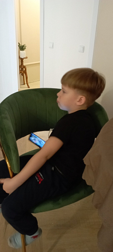 Стул на металлокаркасе Kamelia green / gold фото покупателя 16