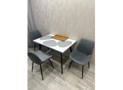 Стул на металлокаркасе Седа К крутящийся светло-серый  / белый фото покупателя 235