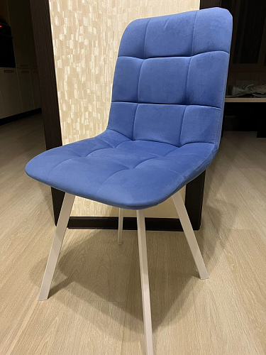 Стул на металлокаркасе Чилли синяя ткань / белый фото покупателя 33