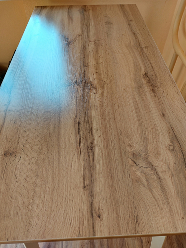 Стол Тринити Лофт 140 25 мм дуб делано темный / белый фото покупателя 65