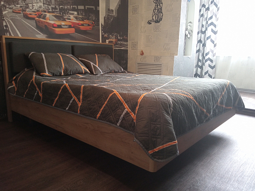 Двуспальная кровать Клауд 160х200 парящая дуб крафт золотой / антрацит фото покупателя 566