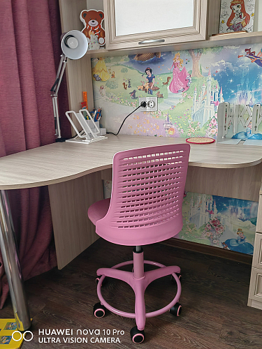 Компьютерное кресло Kiddy/Кидди розовое ткань (сетка) фото покупателя 21