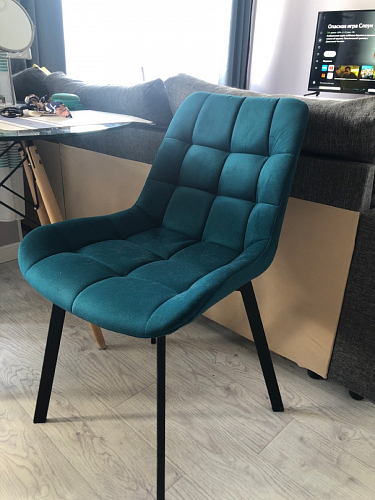 Стул на металлокаркасе Челси велюр коричневый / черный каркас фото покупателя 176